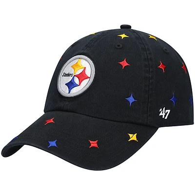 Casquette ajustable Pittsburgh Steelers '47 noire pour femme, motif confettis multicolores