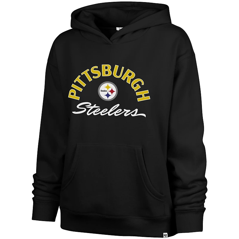Women's '47 Black Pittsburgh Steelers Plus Whirlwind Naomi Hoodie