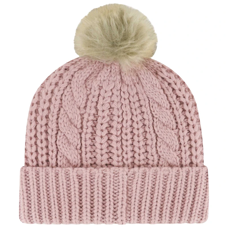 Bonnet tricoté à revers et pompon pour femme '47 Dusty Rose Pittsburgh Steelers Meeko