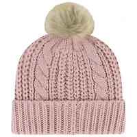 Bonnet tricoté à revers et pompon pour femme '47 Dusty Rose Pittsburgh Steelers Meeko