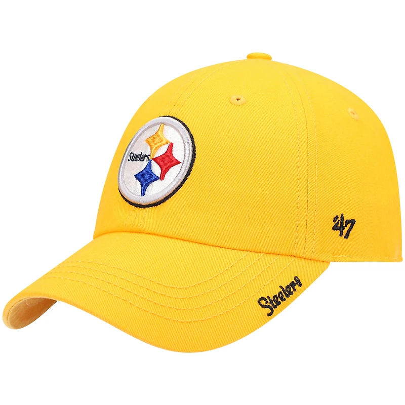Casquette ajustable pour femme '47 Gold Pittsburgh Steelers Miata Clean Up