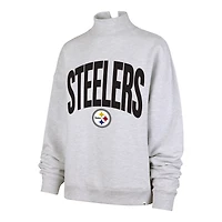 Women's '47  Gray Pittsburgh Steelers Subtle Muse Mock Neck Sweatshirt