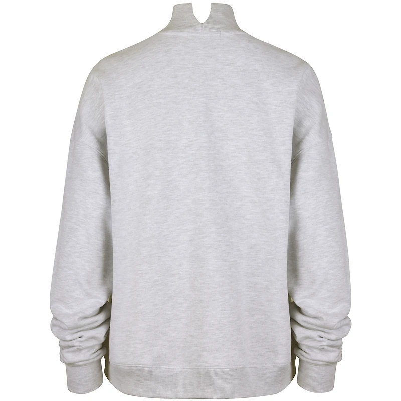 Women's '47 Heather Gray Pittsburgh Steelers Vantage Mock Neck Pullover Sweatshirt