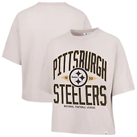 Women's '47  Sand Pittsburgh Steelers Windthrow Ravine Cropped T-Shirt