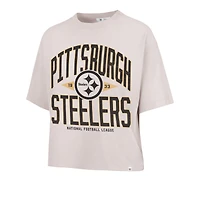 Women's '47  Sand Pittsburgh Steelers Windthrow Ravine Cropped T-Shirt