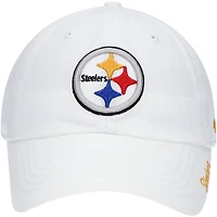 Women's '47 White Pittsburgh Steelers Miata Clean Up Logo Adjustable Hat