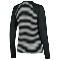 T-shirt Henley à manches longues gaufré Maverick des Pittsburgh Steelers pour femme, noir, Antigua