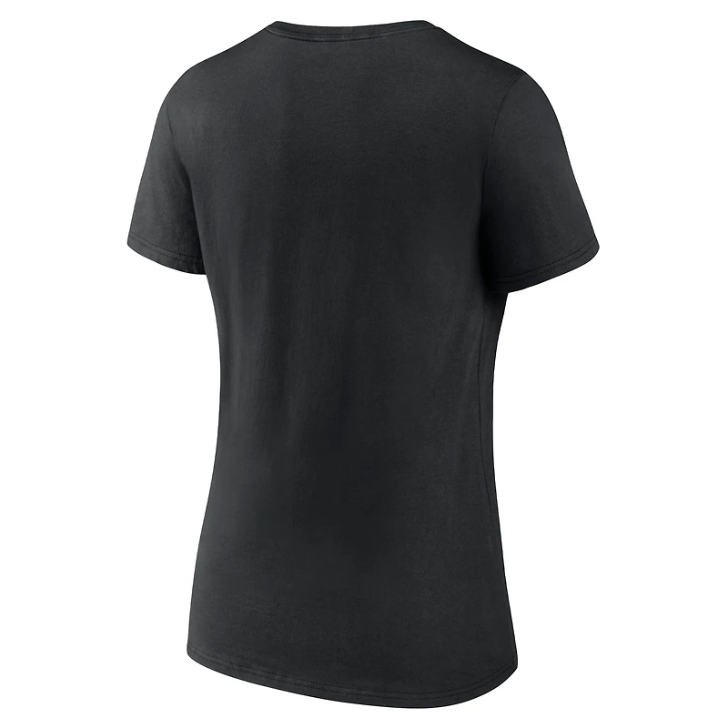 T-shirt noir Pittsburgh Steelers Hustle à col en V pour femmes