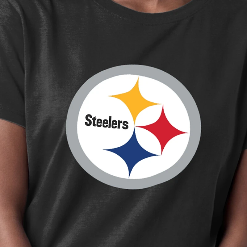 Women's Champion Black Pittsburgh Steelers Logo T-Shirt