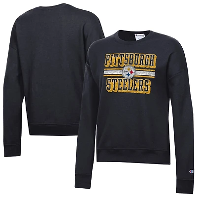 Sweat-shirt en polaire Powerblend noir Champion pour femme, Pittsburgh Steelers