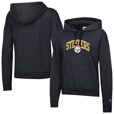 Sweat à capuche Powerblend noir Champion pour femme des Pittsburgh Steelers