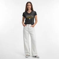 Women's Champion Black Pittsburgh Steelers Triumph Tri-Blend V-Neck T-Shirt