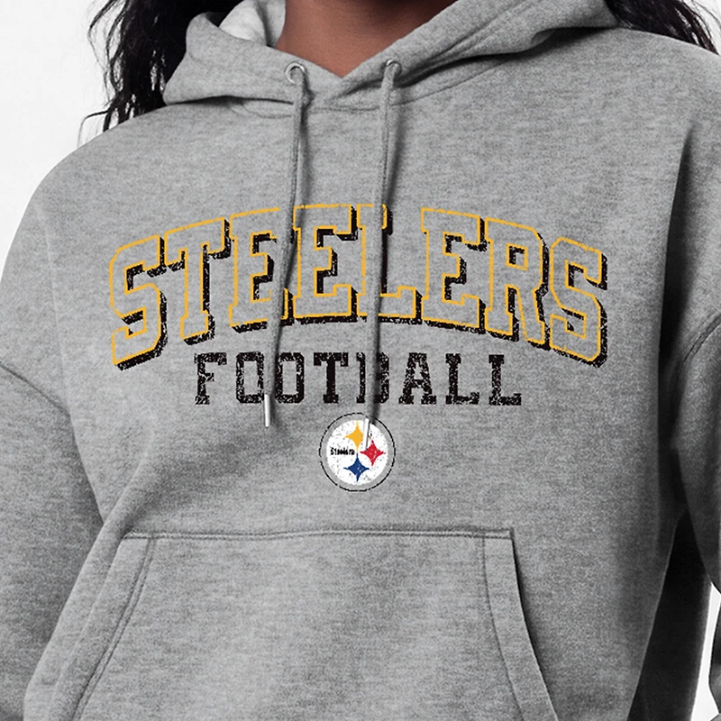 Women's Champion Gray Pittsburgh Steelers Triumph Tri-Blend Hoodie