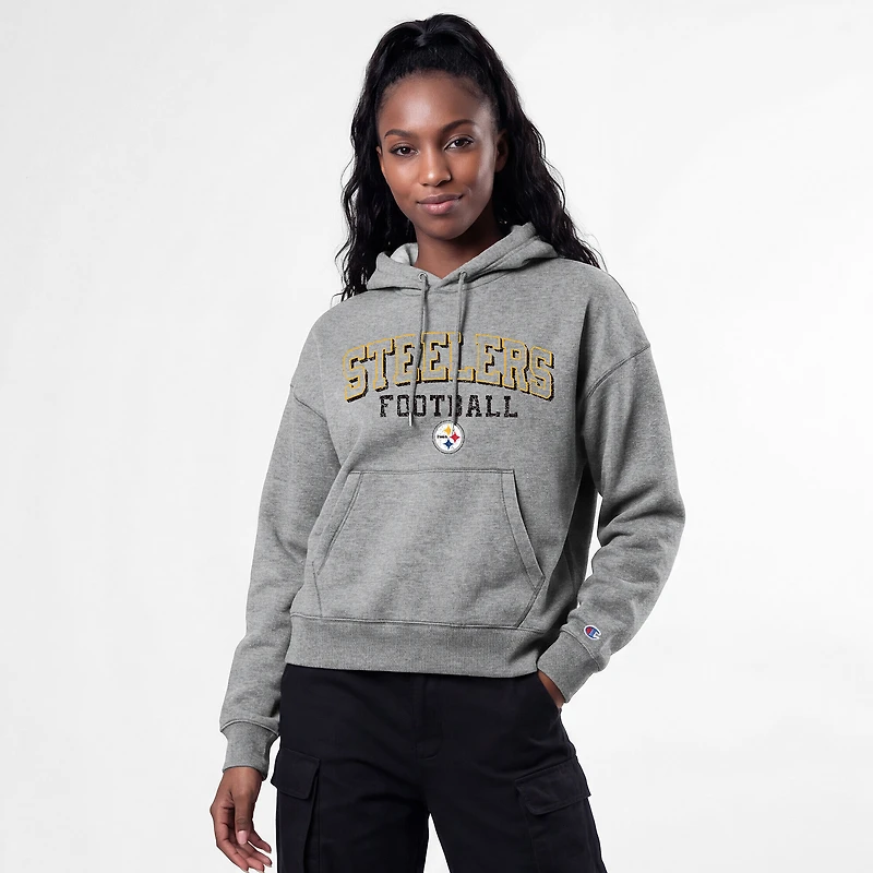 Women's Champion Gray Pittsburgh Steelers Triumph Tri-Blend Hoodie