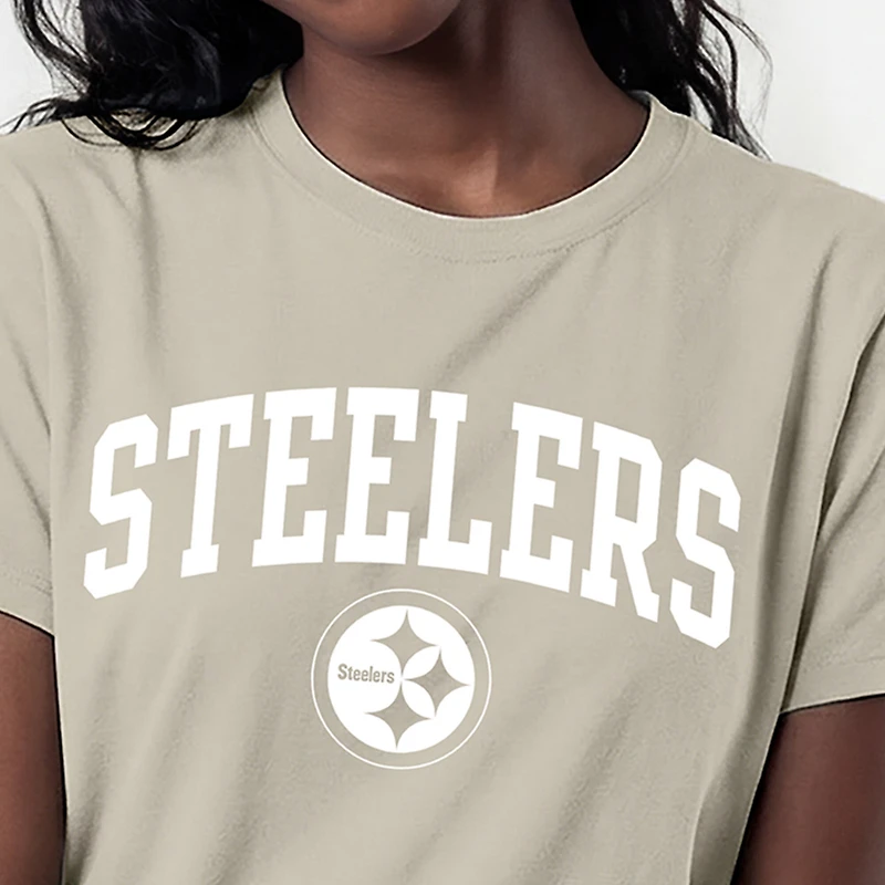Women's Champion Light Brown Pittsburgh Steelers Cocoa Butter T-Shirt