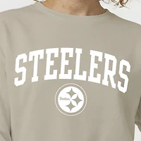 Women's Champion  Light Brown Pittsburgh Steelers Powerblend Cocoa Butter Fleece Sweatshirt