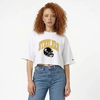 T-shirt court boyfriend blanc Champion Pittsburgh Steelers pour femme