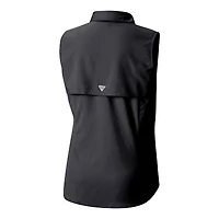 Women's Columbia  Black Pittsburgh Steelers PFG Tamiami Omni-Shade Sleeveless Button-Up Shirt