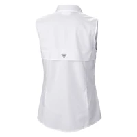 Chemise boutonnée sans manches Columbia blanche PFG Tamiami Omni-Shade pour femme des Pittsburgh Steelers