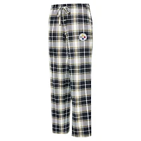 Pantalon en tricot à carreaux Ashford des Pittsburgh Steelers pour femme Concepts Sport noir/or