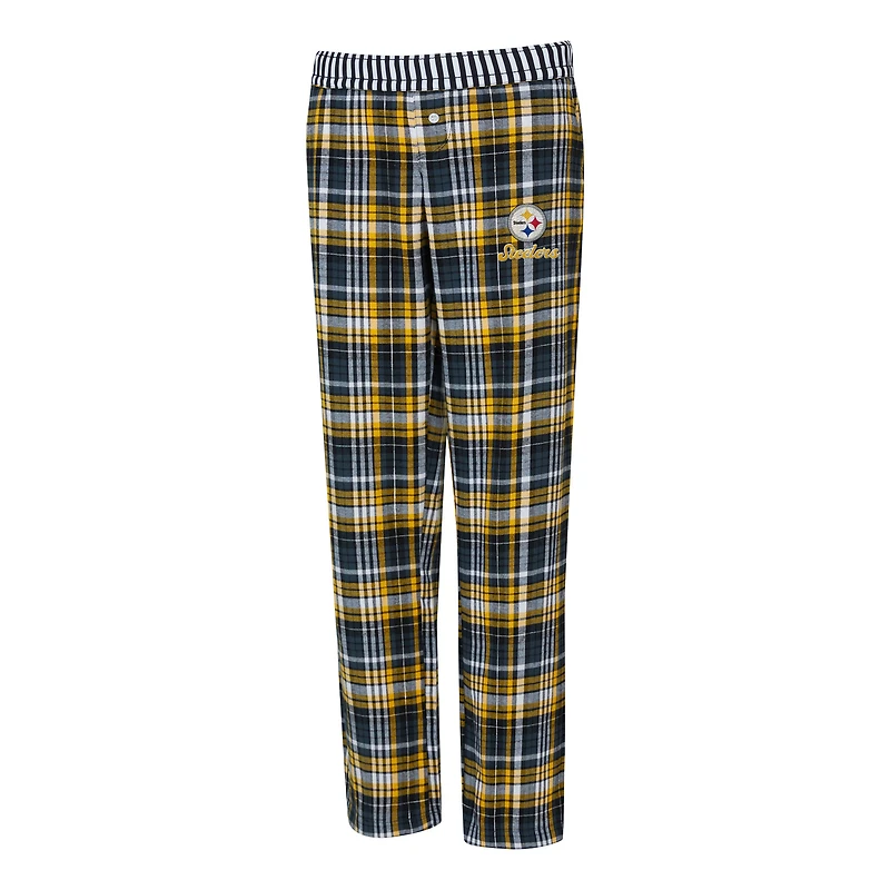 Women's Concepts Sport  Black Pittsburgh Steelers Laney Plaid Tri-Blend Pants