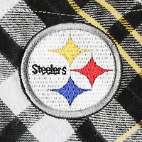 Chemise de nuit à carreaux et boutons pour femme Concepts Sport Black Pittsburgh Steelers Mainstay