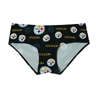 Women's Concepts Sport Black Pittsburgh Steelers Mosaic Allover Print Knit Panty