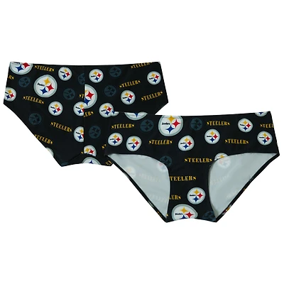 Women's Concepts Sport Black Pittsburgh Steelers Mosaic Allover Print Knit Panty