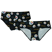 Women's Concepts Sport Black Pittsburgh Steelers Mosaic Allover Print Knit Panty