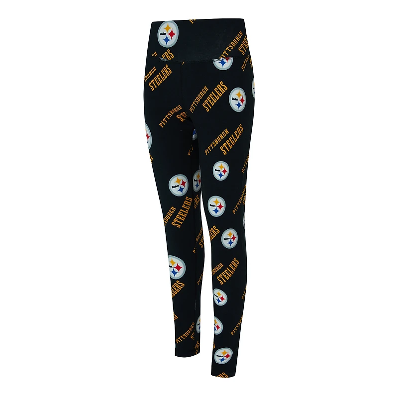 Women's Concepts Sport Black Pittsburgh Steelers Mosaic Allover Print Leggings