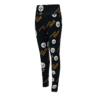 Women's Concepts Sport Black Pittsburgh Steelers Mosaic Allover Print Leggings