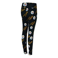 Leggings Concepts Sport noirs à imprimé mosaïque des Steelers de Pittsburgh pour femme