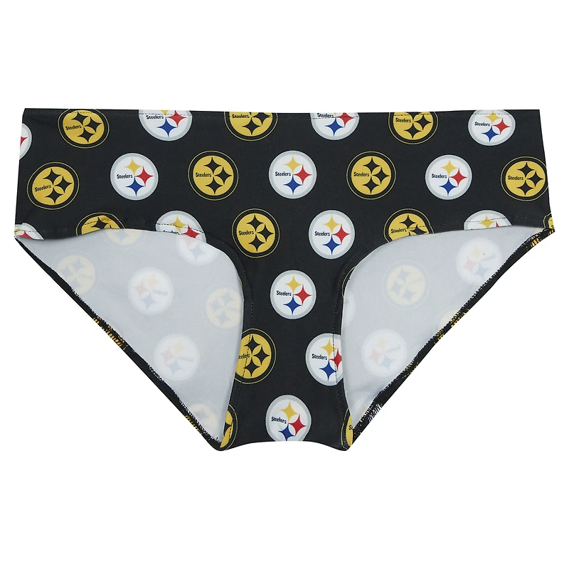 Women's Concepts Sport Black Pittsburgh Steelers Record Allover Print Knit Panty