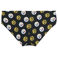 Women's Concepts Sport Black Pittsburgh Steelers Record Allover Print Knit Panty