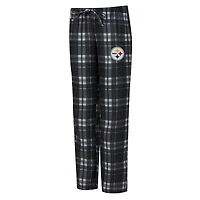 Ensemble de nuit pour femme Concepts Sport gris chiné/noir Pittsburgh Steelers Regulate Plaid débardeur et pantalon