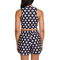 Women's Concepts Sport Pittsburgh Steelers Gauge Allover Print Cropped Tank Top & Shorts Sleep Set