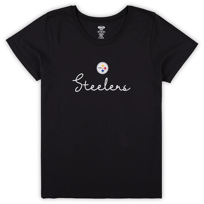 Ensemble de nuit grande taille pour femme Concepts Sport Pittsburgh Steelers avec t-shirt et pantalon à inscription