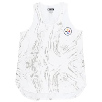 Concepts Sport Blanc Pittsburgh Steelers Ensemble débardeur et short à quartz grande taille pour femmes