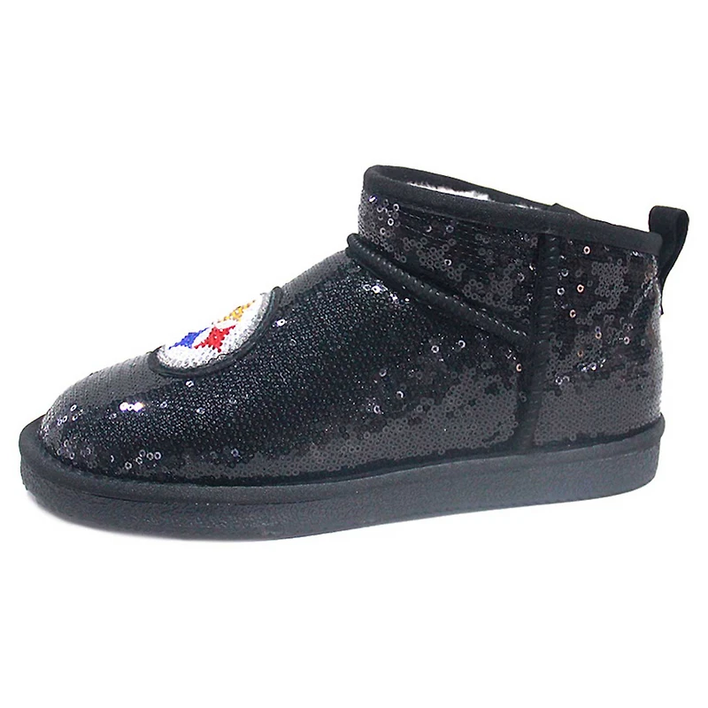 Bottines à paillettes Cuce noires Pittsburgh Steelers pour femmes