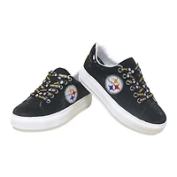 Baskets Cuce noires en cristal de couleur l'équipe des Pittsburgh Steelers pour femmes