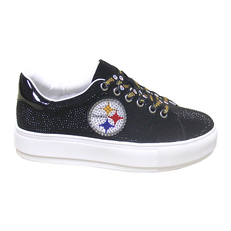 Baskets Cuce noires en cristal de couleur l'équipe des Pittsburgh Steelers pour femmes
