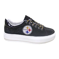 Baskets Cuce noires en cristal de couleur l'équipe des Pittsburgh Steelers pour femmes