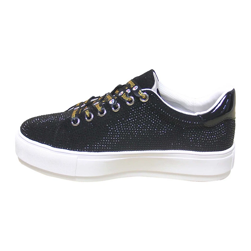 Baskets Cuce noires en cristal de couleur l'équipe des Pittsburgh Steelers pour femmes