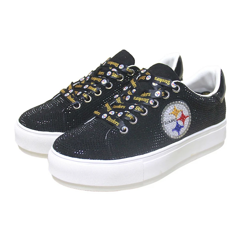 Baskets Cuce noires en cristal de couleur l'équipe des Pittsburgh Steelers pour femmes