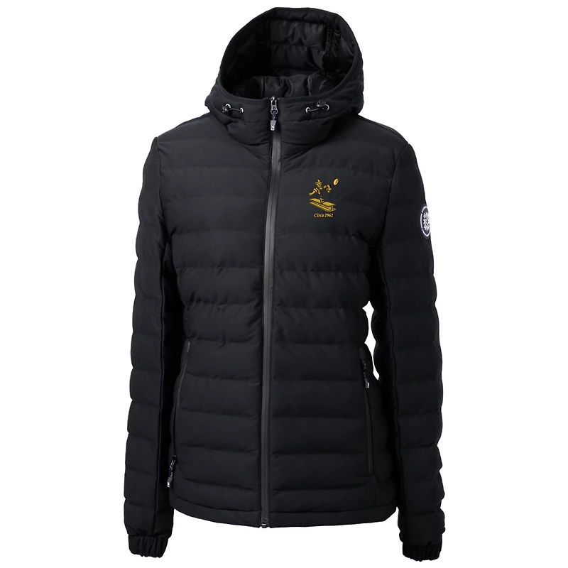 Doudoune zippée intégrale Cutter & Buck noire Pittsburgh Steelers Throwback Logo Mission Ridge Repreve pour femme