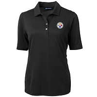 Polo en piqué écologique recyclé pour femme, noir, des Steelers de Pittsburgh, Cutter & Buck