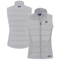 Women's Cutter & Buck Gray Pittsburgh Steelers Evoke Hybrid Eco Softshell Recycled Full-Zip Vest