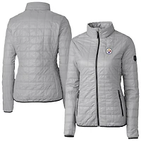 Doudoune isolante entièrement zippée Rainier PrimaLoft Eco pour femme, grise, des Pittsburgh Steelers, Cutter & Buck
