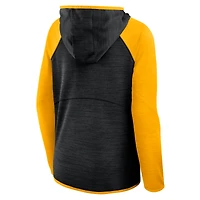 Women's Fanatics Black/Gold Pittsburgh Steelers Redzone End Around Pass Raglan Full-Zip Hoodie