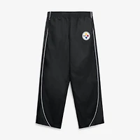 Women's Fanatics Black/White Pittsburgh Steelers Team First Backwards Lateral Nylon Pants